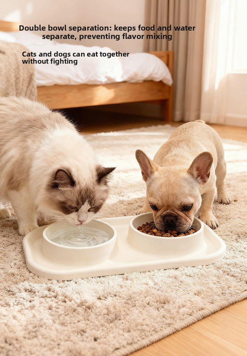 Pet Bowl Double Bowl Food Grade Silicone Cat and Dog Bowl Slow Food Bowl Slow Food Bowl Small Stainless Steel Dog Bowl Pet Supplies