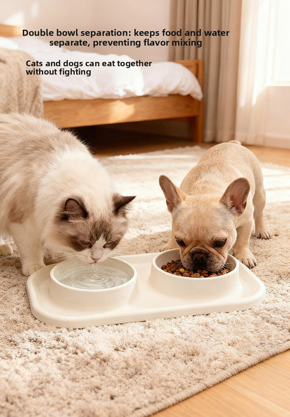 Pet Bowl Double Bowl Food Grade Silicone Cat and Dog Bowl Slow Food Bowl Slow Food Bowl Small Stainless Steel Dog Bowl Pet Supplies