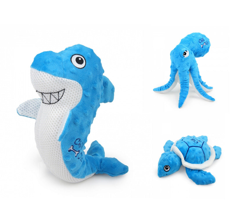 Dog Plush Toy for Summer Heat-Resistant Cooling Shark Octopus Turtle Medium Pups