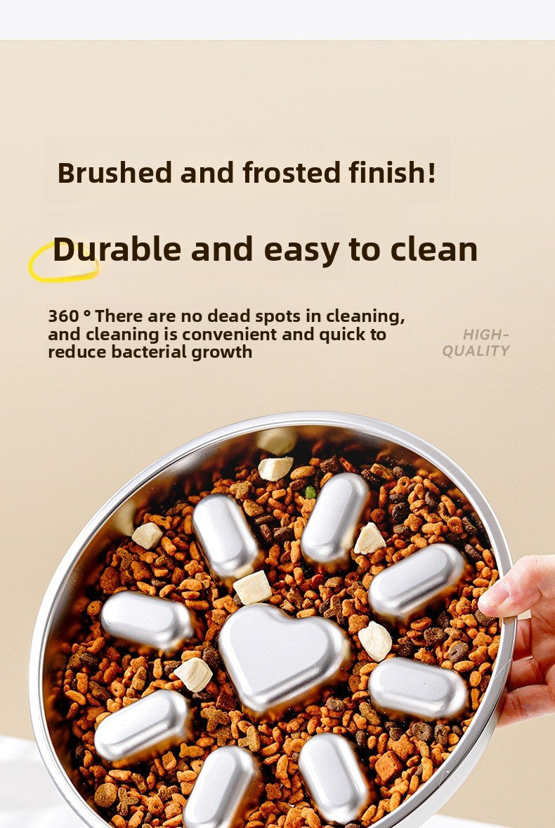 304 Stainless Steel Slow Feeder Heart Bowl for Cats and Dogs