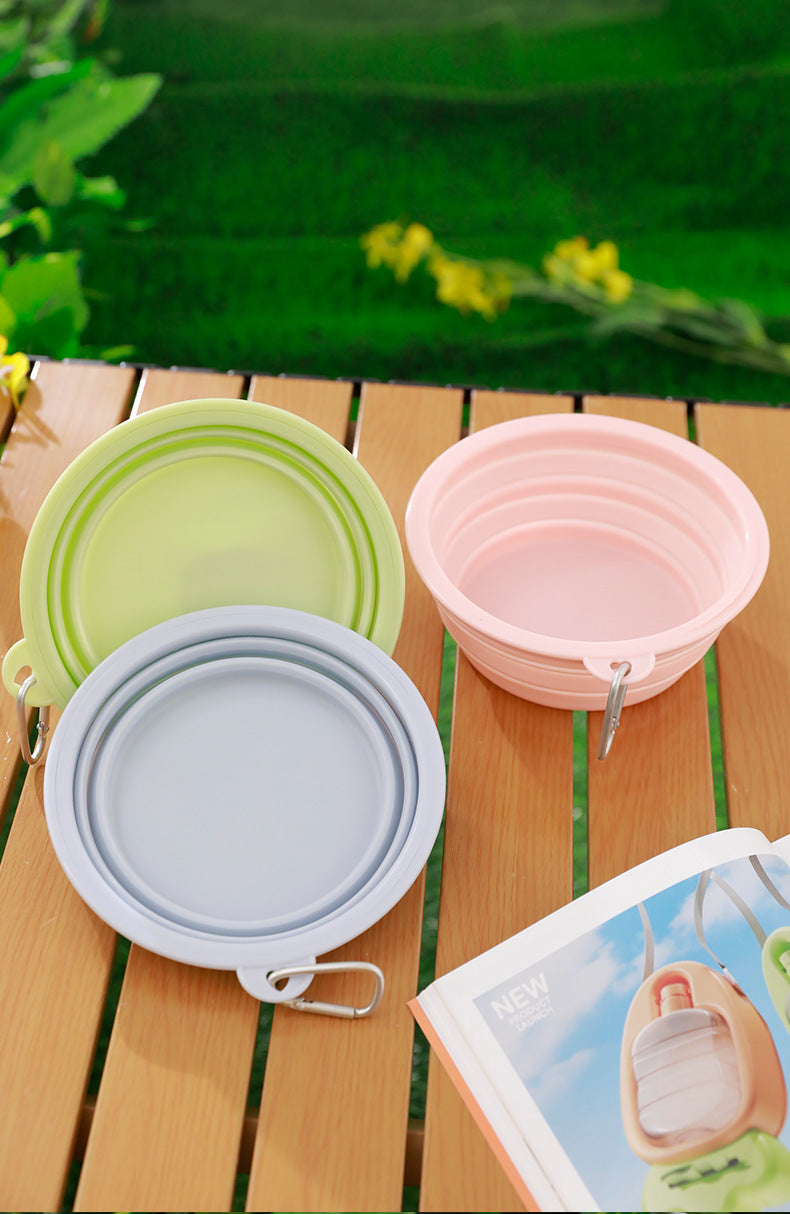 Portable Collapsible TPE Dog Food Drinking Bowl