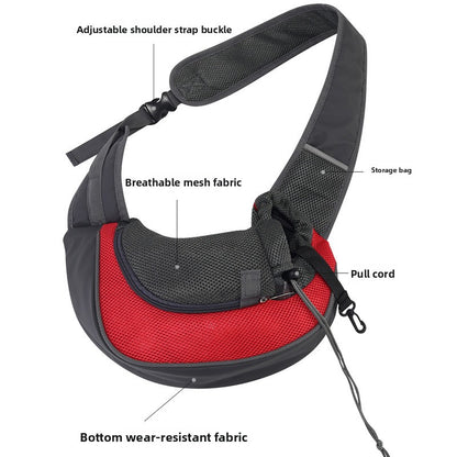 Crossbody Cat Bag Breathable Mesh Pet Shoulder Portable Outings