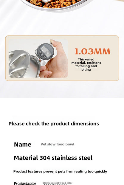 304 Stainless Steel Slow Feeder Heart Bowl for Cats and Dogs