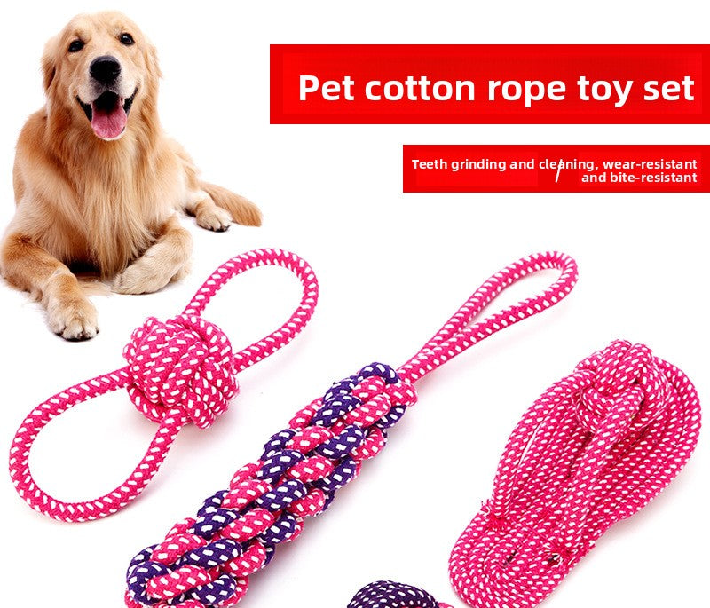 Dog Toys New Pet Cotton Rope Combination Set for Teeth Grinding