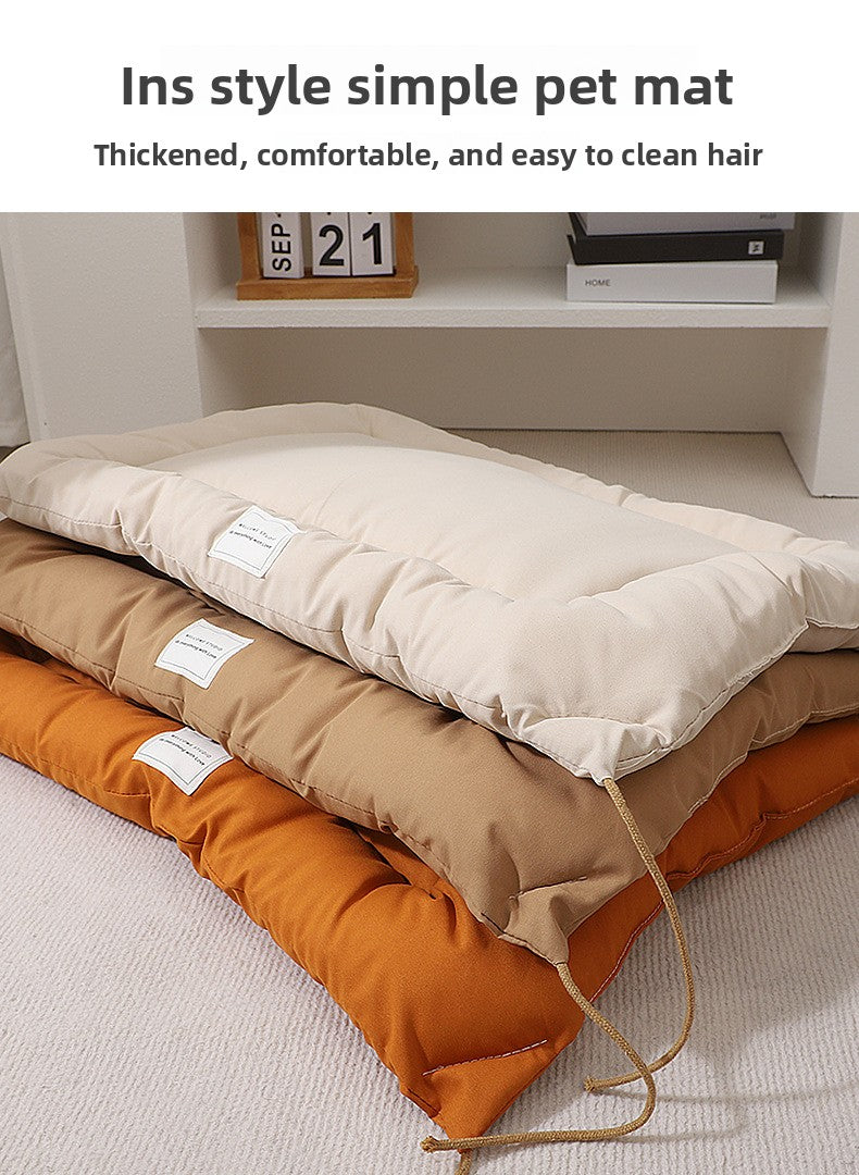 Cozy Ins Style Pet Bed Warm Thickened Marzis Cage Cushion for Dogs Cats Autumn Winter Soft Plush Comfortable Mat Korean Design