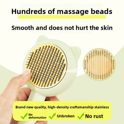 One-Click Hair Removal Comb for Cats Dogs Knot-Free Massage Tool