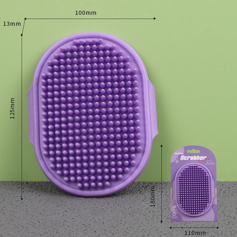 Adjustable Pet Bath Brush Dog Massage Grooming Tool for Wet and Dry Hair Removal Cat Deshedding Brush with Comfort Handle for Bathing Time