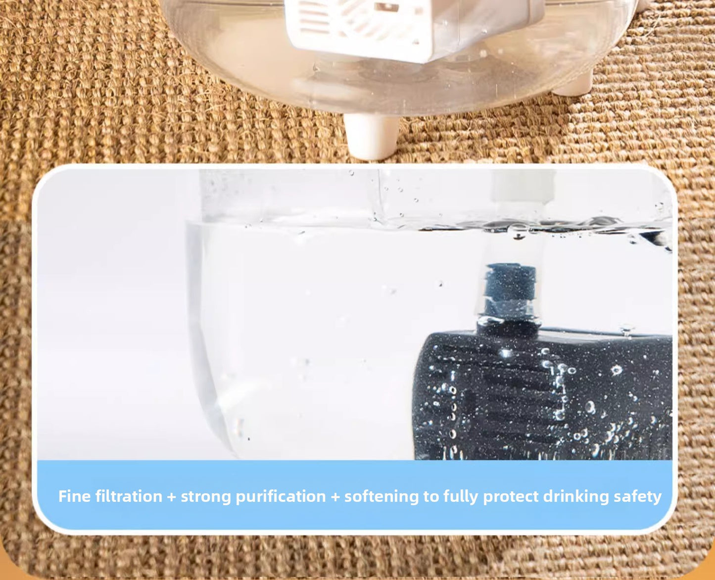 Silent Automatic Cat Water Dispenser Large Capacity Pet Fountain Anti Black Chin Bowl