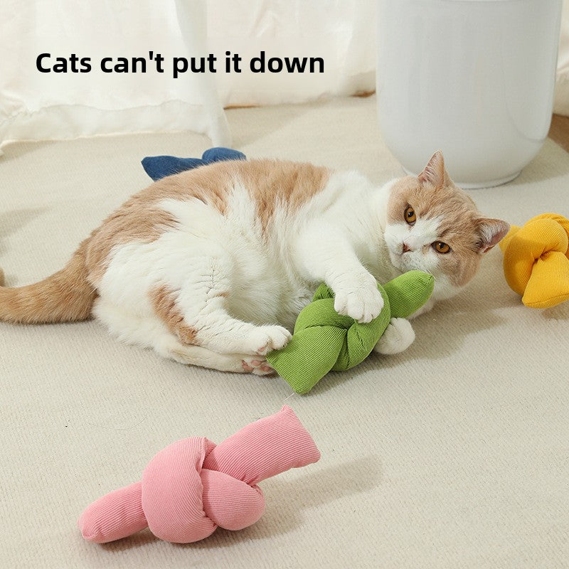 Pet Cat Toy Fabric Chew Pet Mint Teaser Stick Sound Paper Self-Entertainment Cat Toy