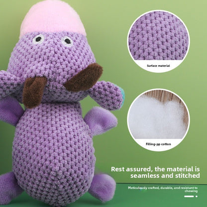 Dog Sound Resistant Bite Grind Teeth Pet Toy Plush Cow Duck Shapes Special Discount