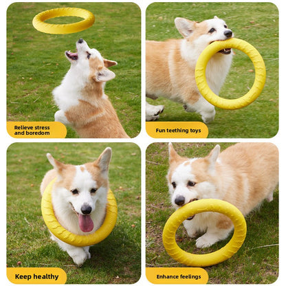 Dog Outdoor Training Energy-Consuming Safe Soft Rubber Interactive Pull Ring Toy