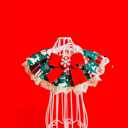 Christmas Special Pet Saliva Towel Scarf for Dogs Cats Festive Triangular Bib Decor