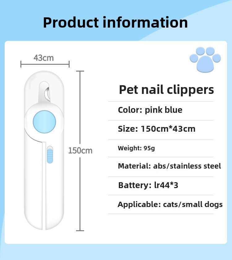 Electric Pet Nail Grinder with LED Light for Dogs and Cats