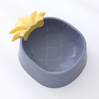 INS Aesthetic Pineapple Shaped Pet Dog Food Plastic Bowl