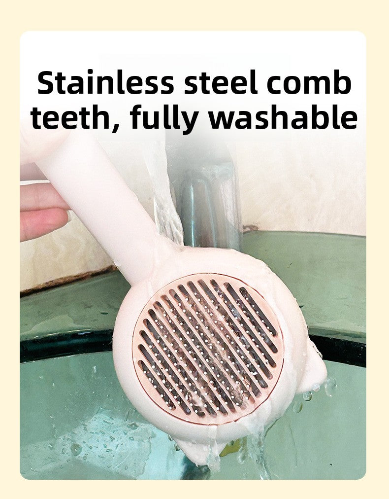 One-Click Hair Removal Comb for Cats Dogs Knot-Free Massage Tool