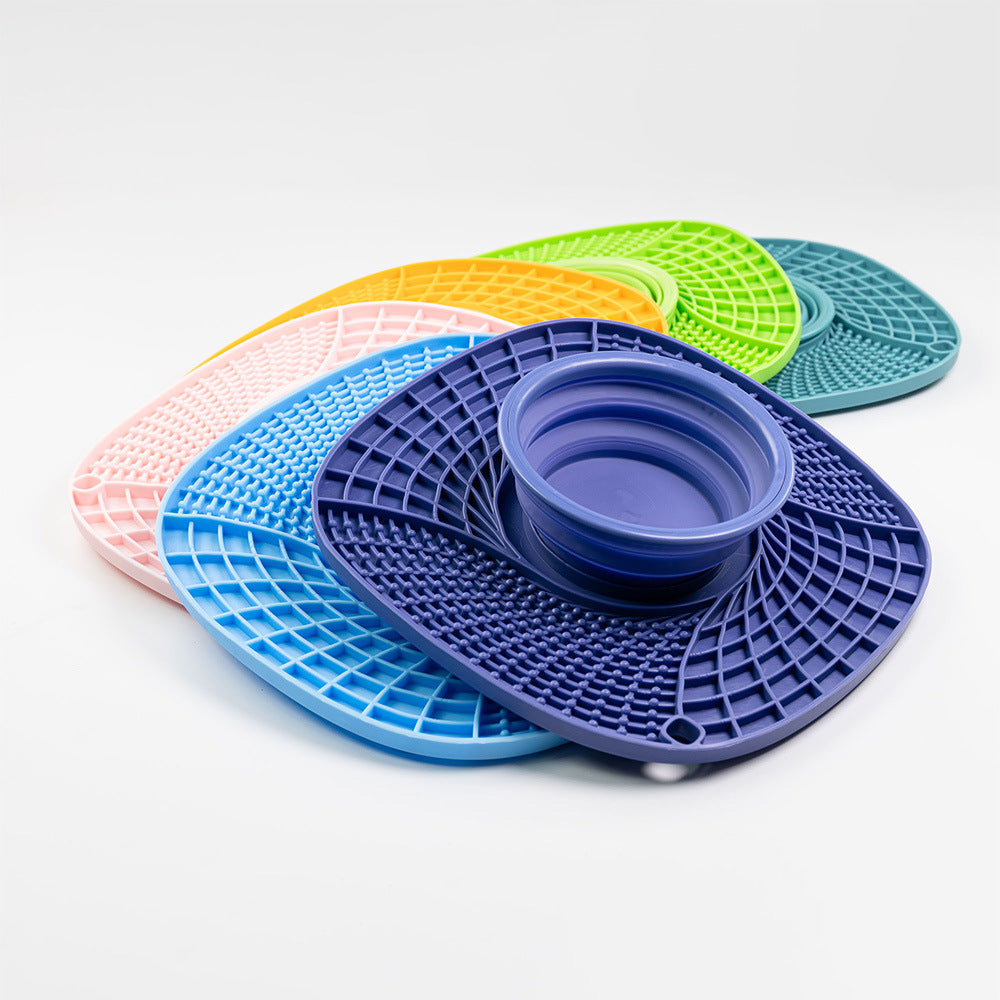 Premium Silicone Slow Feeder Bowl for Dogs and Cats Anti Choke Anti Spill Food Mat with Non Slip Bottom for Messy Eaters