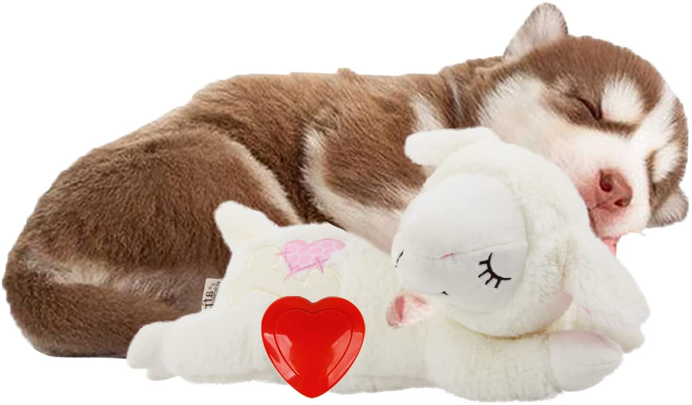 Dog Cat Anti-Anxiety Plush Lamb Pillow Having Simulated Heartbeat Feature