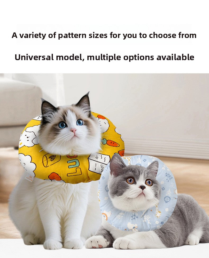 Pet Elizabethan Collar Anti-Bite Anti-Lick Soft Headband Cat Dog Neutering Shame Collar Adjustable Neckband