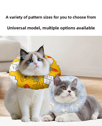 Pet Elizabethan Collar Anti-Bite Anti-Lick Soft Headband Cat Dog Neutering Shame Collar Adjustable Neckband
