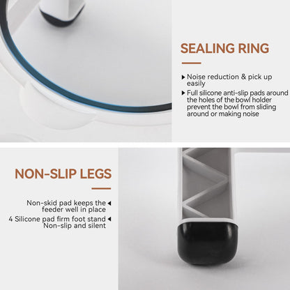 Sturdy Adjustable Height Angle Pet Feeder 750ml Stainless Bowl