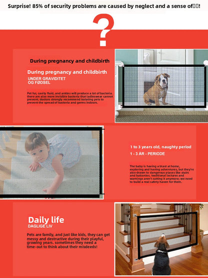 Portable Dog Playpen Large Indoor Outdoor Pet Fence Foldable Isolation Net for Puppy Cat Safety Barrier No Installation Needed