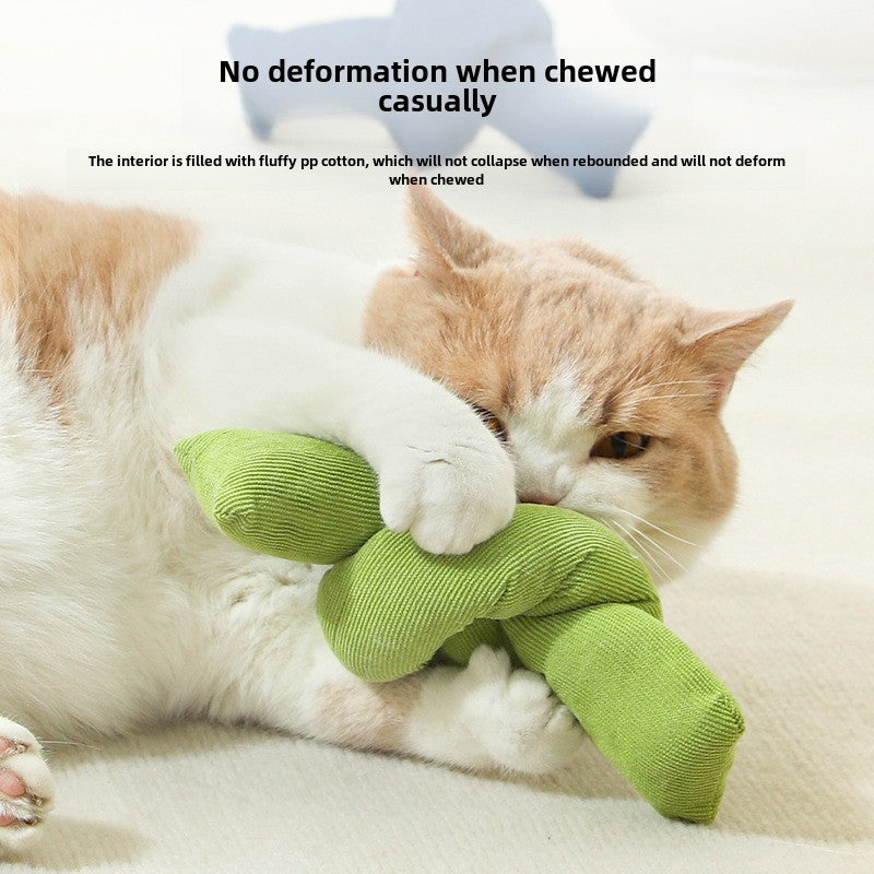 Pet Cat Toy Fabric Chew Pet Mint Teaser Stick Sound Paper Self-Entertainment Cat Toy