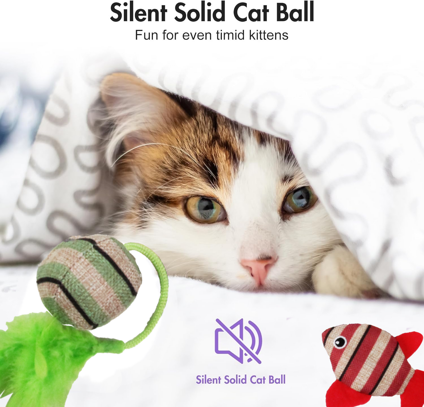 Durable Striped Sisal Cat Toy for Self-Entertainment Teeth Cleaning Play