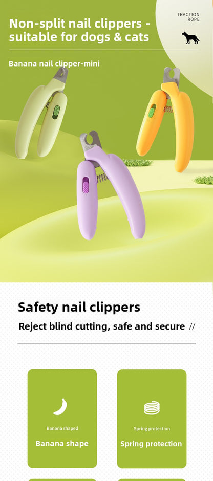 Banana Style Magic Nail Clipper for Cats Dogs Rabbits Anti Bleeding