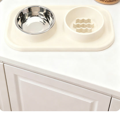 Pet Bowl Double Bowl Food Grade Silicone Cat and Dog Bowl Slow Food Bowl Slow Food Bowl Small Stainless Steel Dog Bowl Pet Supplies