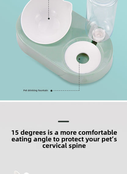 Slanted Neck Protection Automatic Water Refill Pet Bowl for Cats