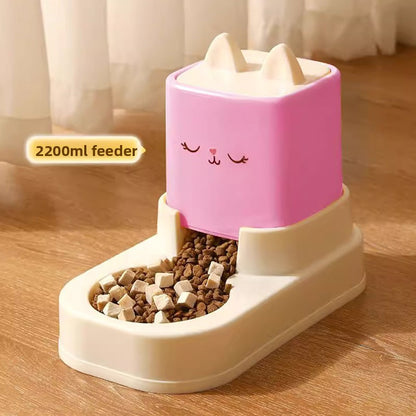 Large Capacity 5L Automatic Pet Feeder and Waterer Combo Adjustable Height Dog Cat Bowl Set with Non Slip Base