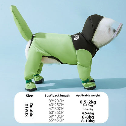 Waterproof Pet Raincoat Full Coverage Four Legged Design for Small and Medium Dogs Summer Outdoor Adventure Cartoon Teddy Dog Clothes
