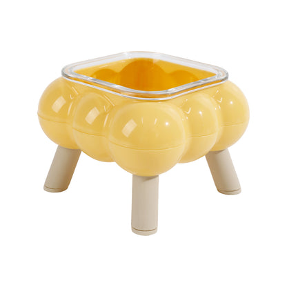 Pipitao Cat Bowl Bubble Glass Design Four Legged High Foot Easy to Clean Pet Feeder