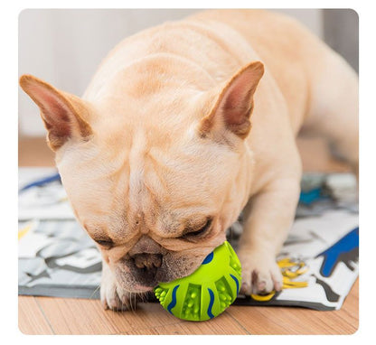 Extremely Durable Indestructible Dog Chew Toy Ball for Aggressive Chewers Interactive Rolling Self Entertainment with Squeaker Sound Golden Retriever German Shepherd