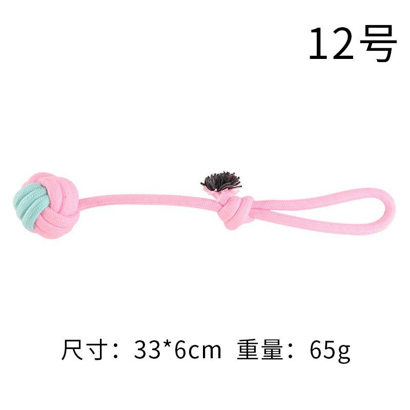 Pink Blue Combination Pet Cotton Rope Knot Toy for Tough Chewing Dogs