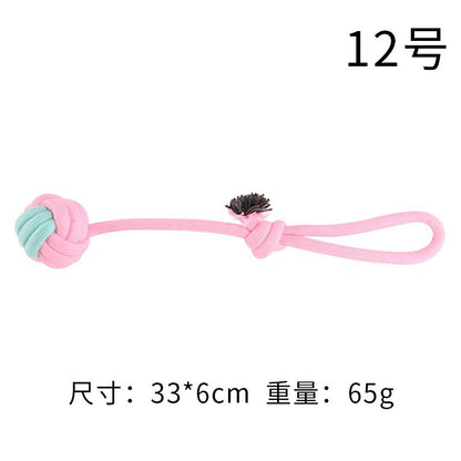 Pink Blue Combination Pet Cotton Rope Knot Toy for Tough Chewing Dogs
