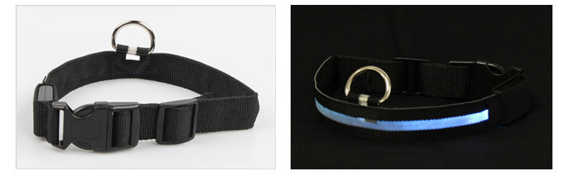 LED Dog Collar Glowing Light Up Pet Collar with Mesh Belt Adjustable Reflective Safety Collar for Large Medium Small Dogs