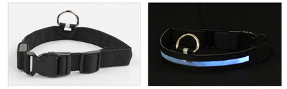 LED Dog Collar Glowing Light Up Pet Collar with Mesh Belt Adjustable Reflective Safety Collar for Large Medium Small Dogs