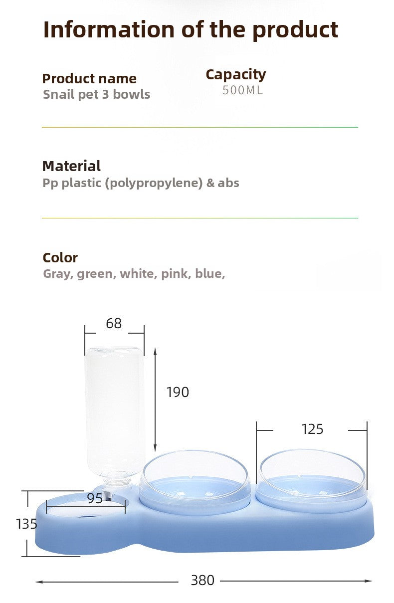 Double Bowl Automatic Cat Feeder and Dog Water Dispenser Adjustable Elevated Pet Bowl Set for Mealtime Comfort and Convenience