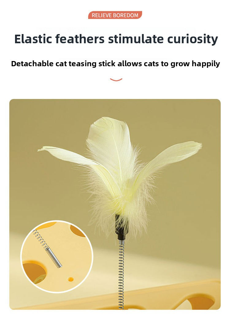 Cat Teaser Wand Toy Self-Entertainment Boredom Relief Energy Consuming Fun Kitten Educational Game Box Bell Maze Box