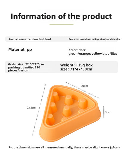 Interactive Puzzle Feeder Bowl Large Size Slow Feed Dog Bowl Anti Gulping Choking Cartoon Pizza Design Fun Pet Supplies for Dogs Cats