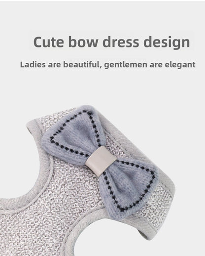 New Bowknot Design Cat Leash Vest-Style Adjustable Walking Harness