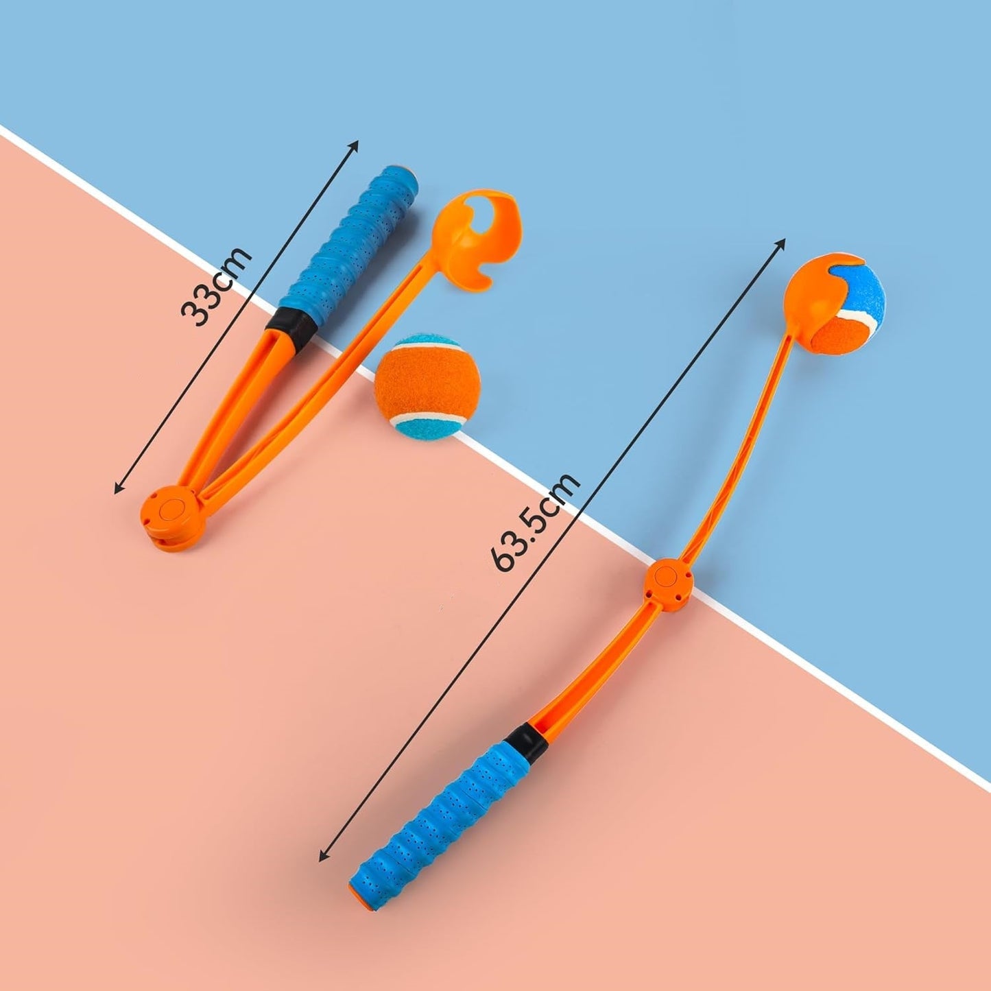 Dog Outdoor Training Foldable Handheld Tennis Ball Thrower Retrieval