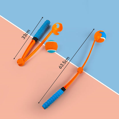 Dog Outdoor Training Foldable Handheld Tennis Ball Thrower Retrieval