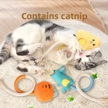 Cat Self-Entertainment Chew Rope Teeth Cleaning Artifact