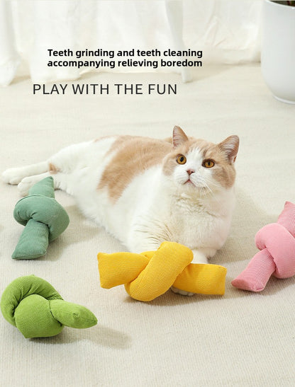 Pet Cat Toy Fabric Chew Pet Mint Teaser Stick Sound Paper Self-Entertainment Cat Toy