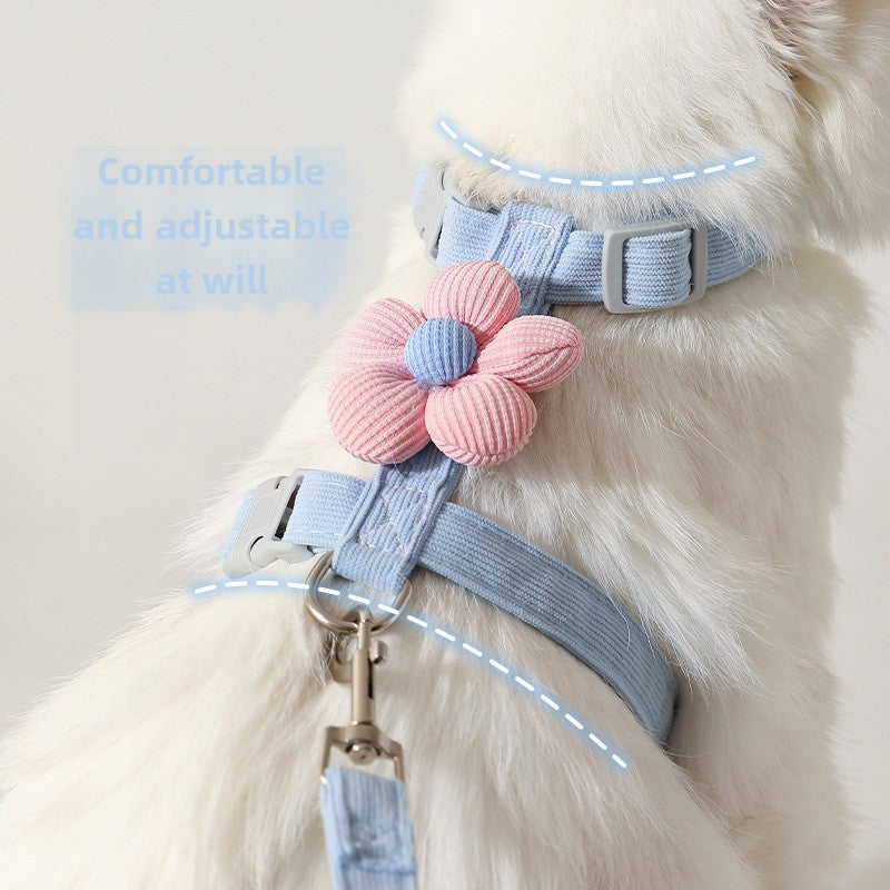 Pet Flower Cat Leash Harness for Walking Dogs