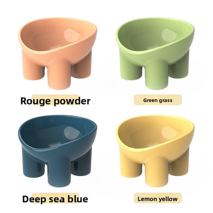 Elephant Leg Macaron Color Anti-Slip Cat Food Bowl Elevated Scientific Feeding