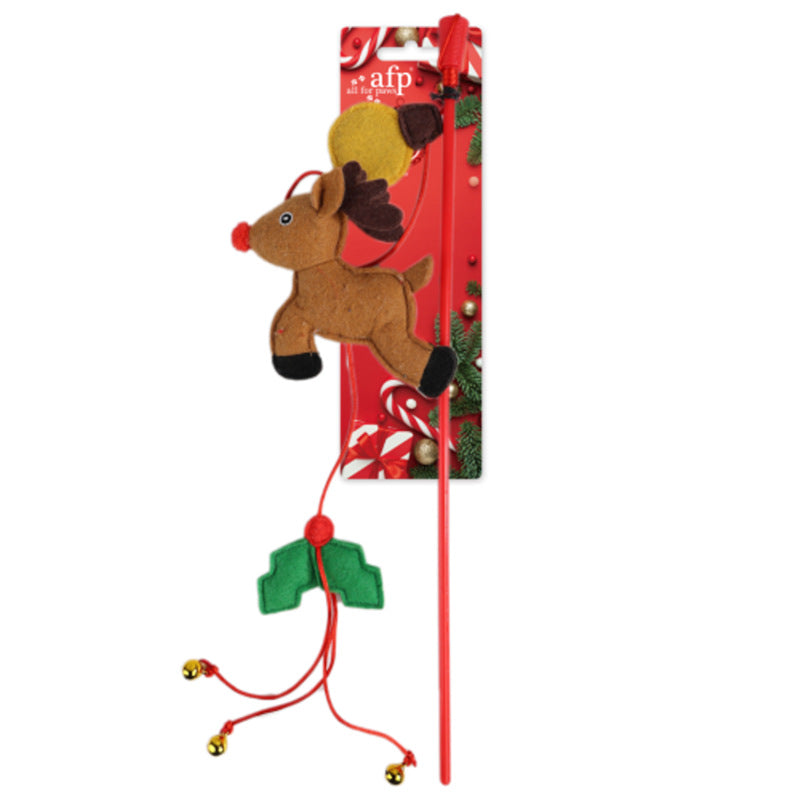 Multiple Christmas Pet Toys Pinecone Treat Dispenser Dog Chew Toy Teaser Wand Pet Bed Set