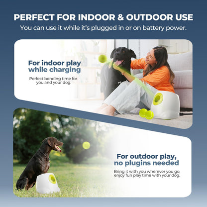Large Dog Automatic Ball Launcher 6.5cm Tennis Ball Machine Pet Indoor Outdoor Training Tool